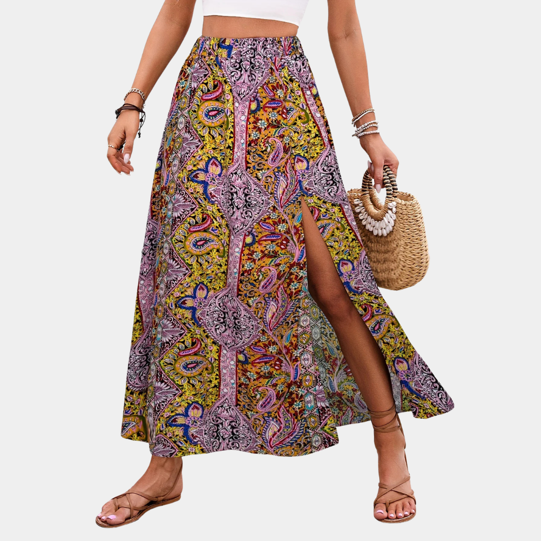 SERENA | Maxi-Rock mit Bohemian-Print & elegantem Schlitz