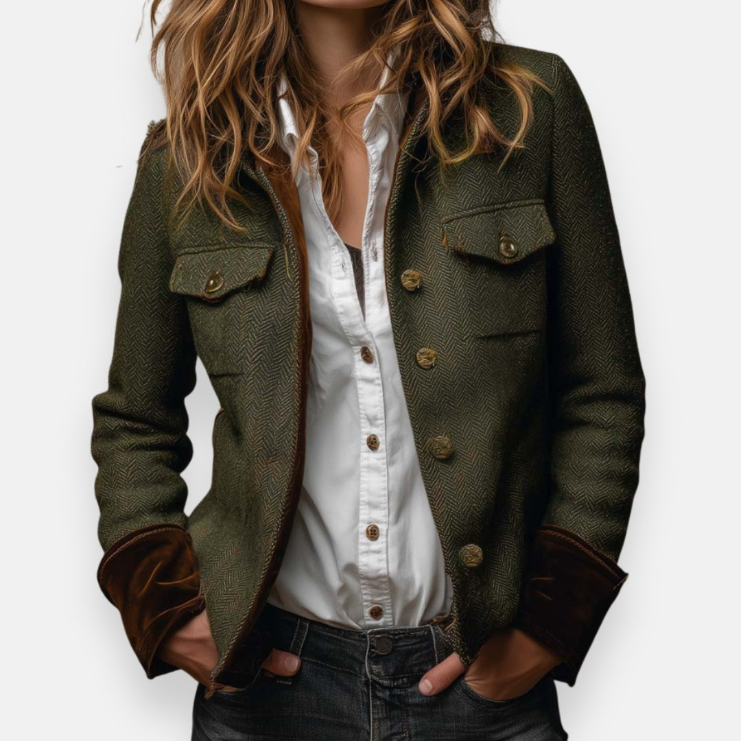 EVELYN™ – Tweedjacke mit Samtdetails
