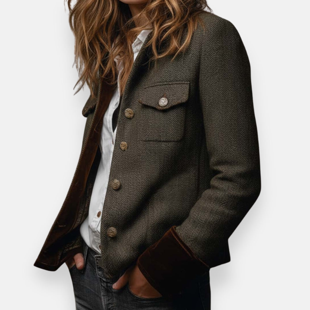 EVELYN™ – Tweedjacke mit Samtdetails