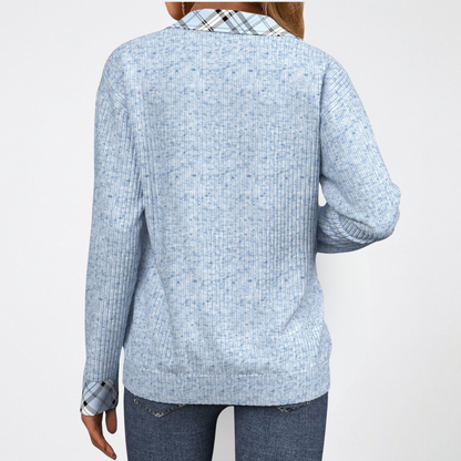 CHARLOTTE - Halblanger Reißverschluss Strickpullover