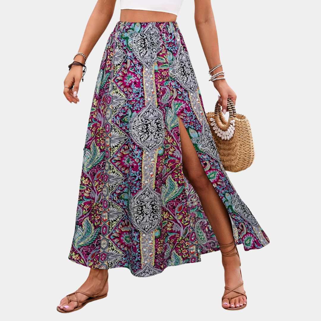 SERENA | Maxi-Rock mit Bohemian-Print & elegantem Schlitz