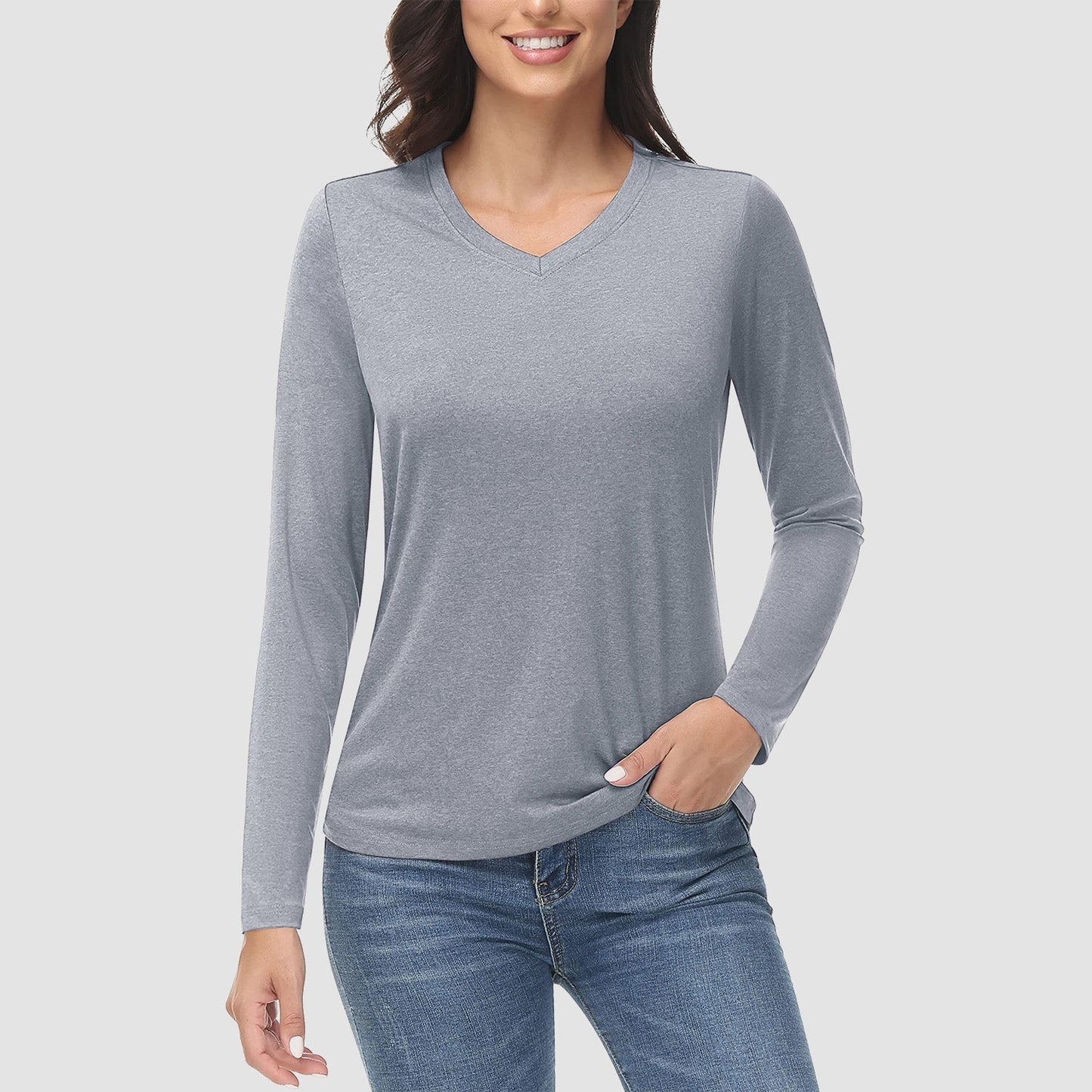 KARLSTAD - Wander-T-Shirt mit V-Ausschnitt