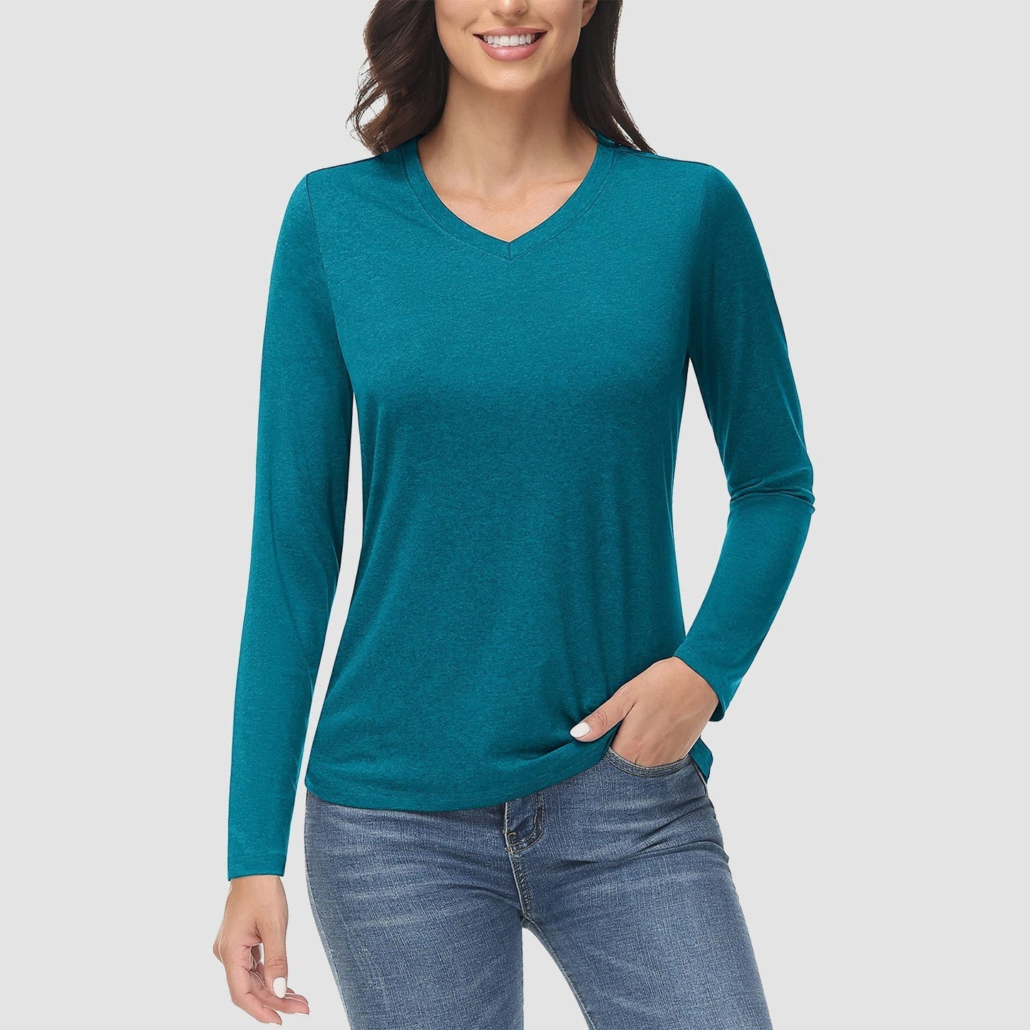 KARLSTAD - Wander-T-Shirt mit V-Ausschnitt