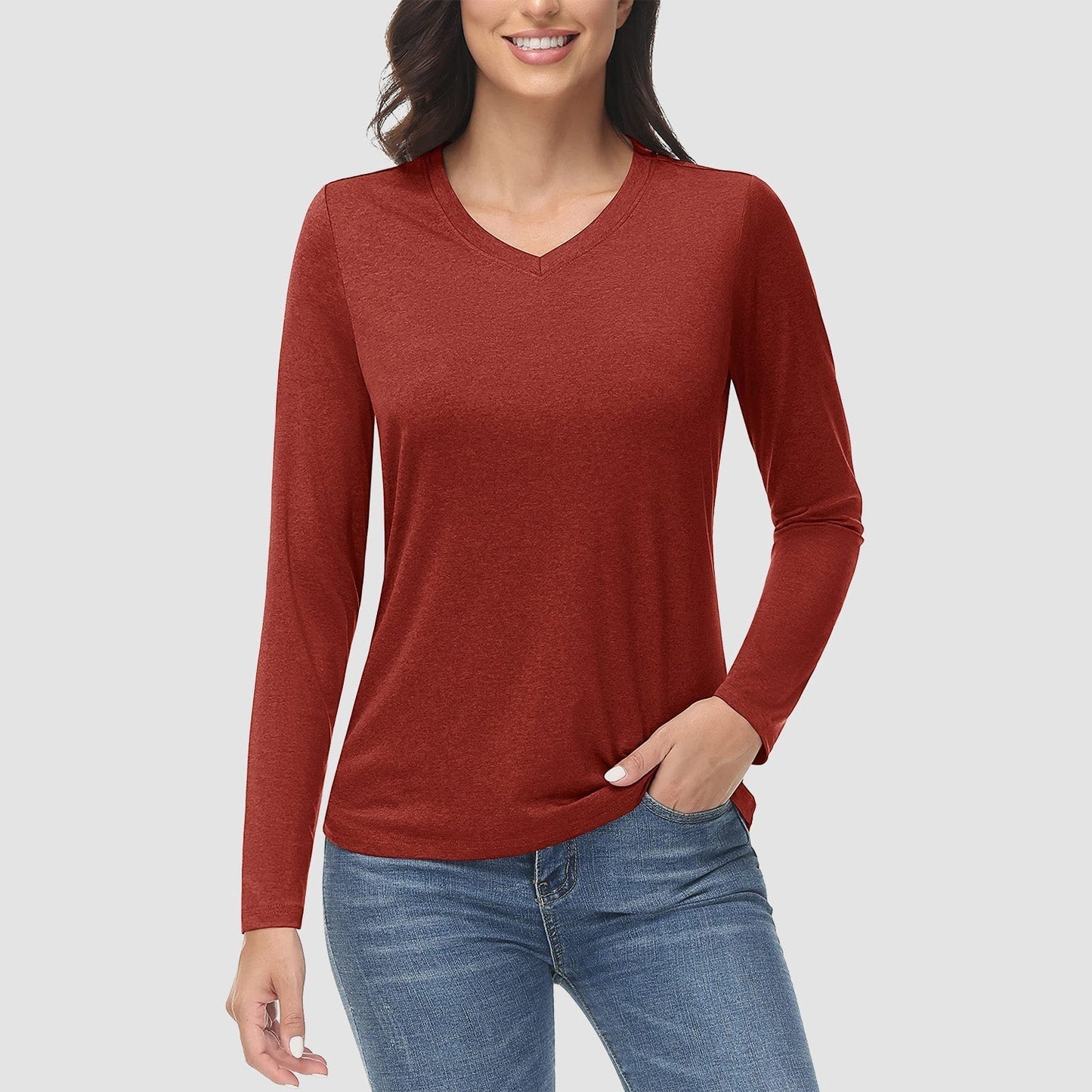 KARLSTAD - Wander-T-Shirt mit V-Ausschnitt