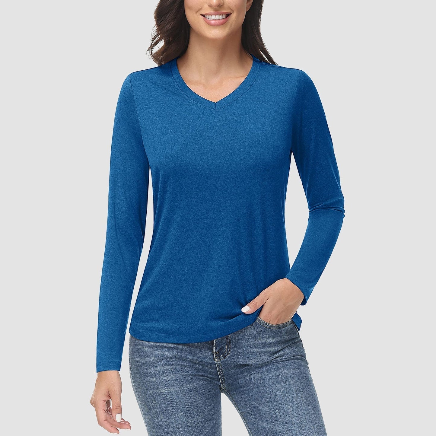 KARLSTAD - Wander-T-Shirt mit V-Ausschnitt
