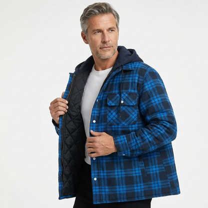 NORDEN | Geruite winterjas met capuchon voor heren