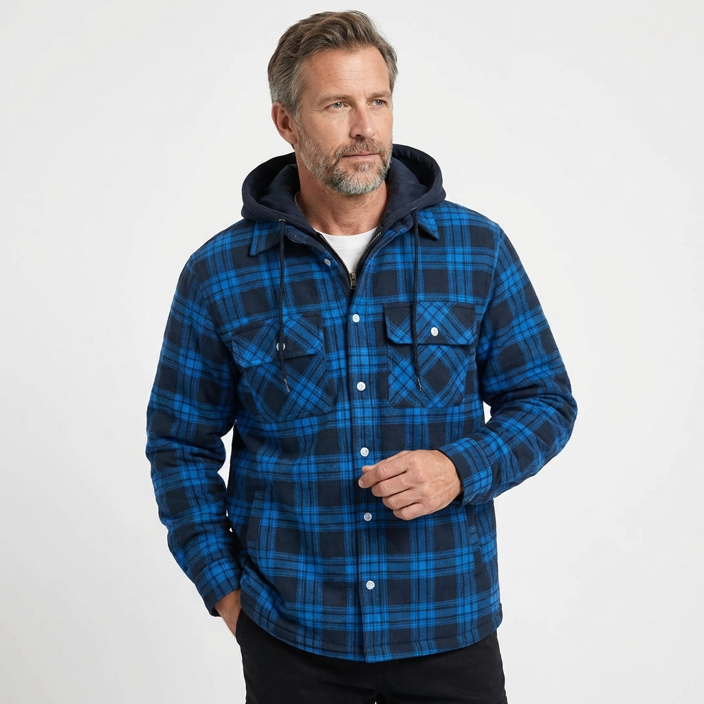 NORDEN | Geruite winterjas met capuchon voor heren