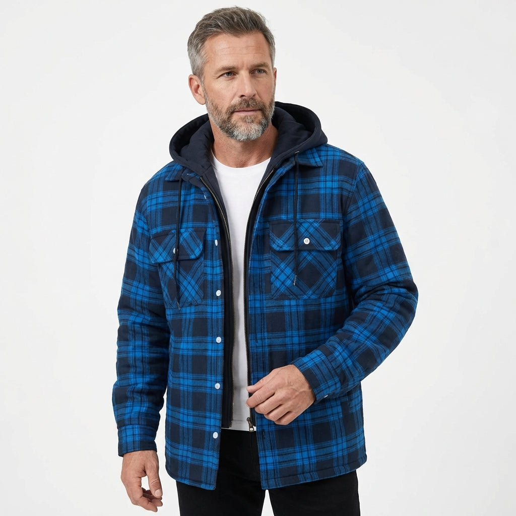 NORDEN | Geruite winterjas met capuchon voor heren