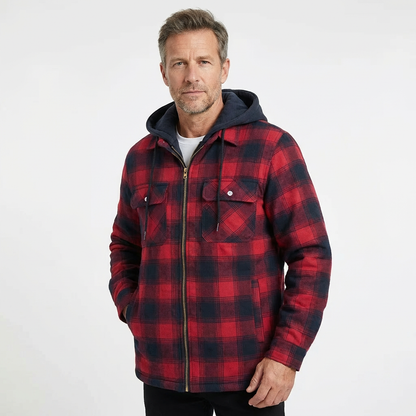 NORDEN | Geruite winterjas met capuchon voor heren