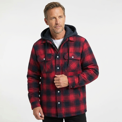 NORDEN | Geruite winterjas met capuchon voor heren