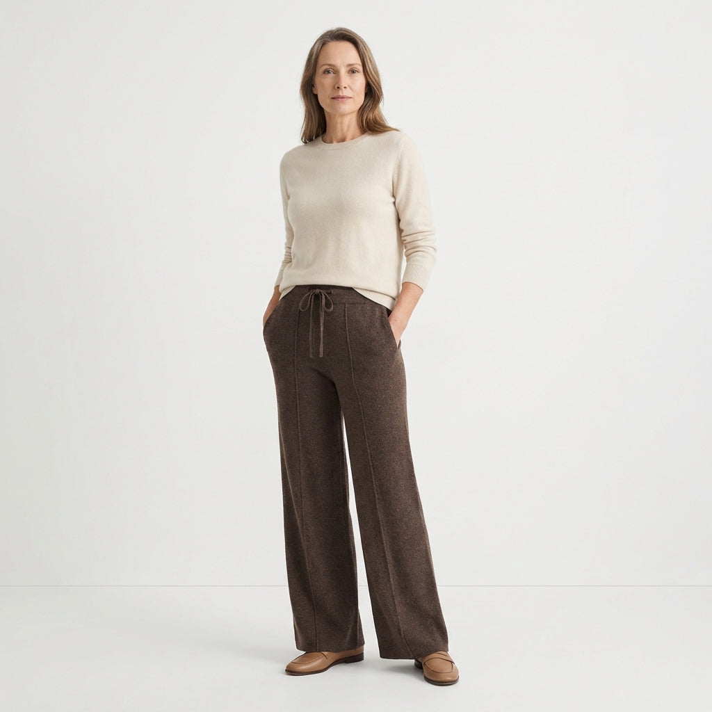 ELARA™ - Gerade geschnittene Hose aus Merinowollstrick