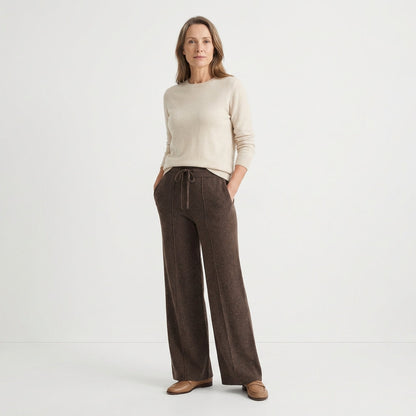 ELARA™ - Gerade geschnittene Hose aus Merinowollstrick